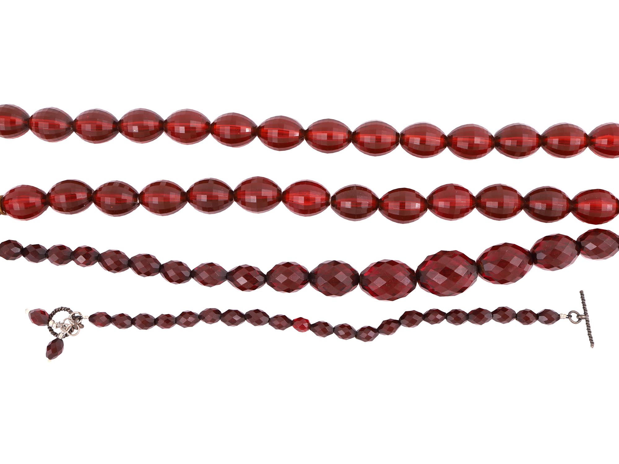 PAIR OF MID CENT CHERRY BAKELITE BEADED NECKLACES PIC-1